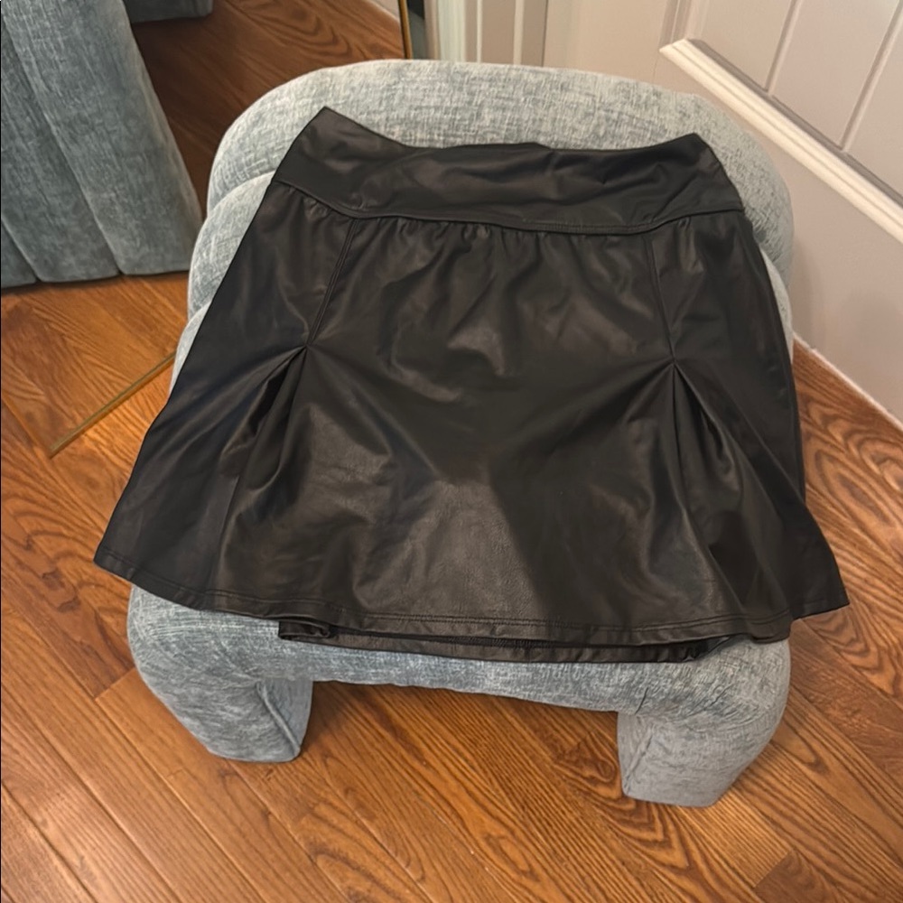 Aerie Black Ruched A-Line Mini Skirt